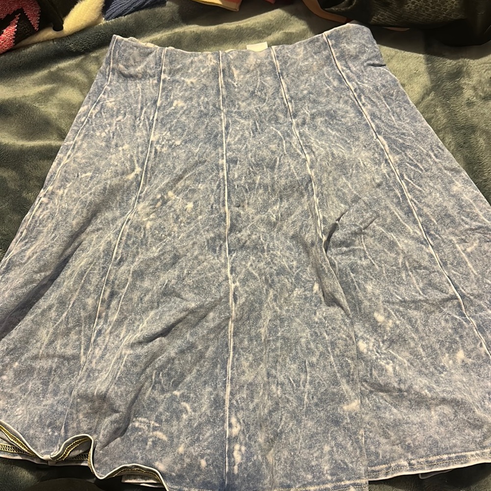 Light blue fake jean skirt